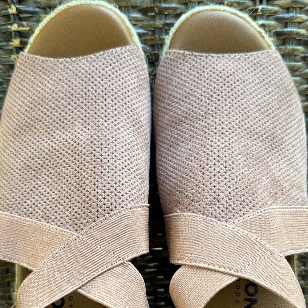 Sonoma Women's‎ Ortholite Pink Blush Espadrilles Open Toe Wedge Size 8.5 - Picture 6 of 10